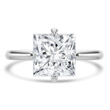 Princess Lab Created Diamond Compass Prong Solitaire Engagement Ring in White Gold (MVSLG1355-W)