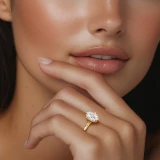 Cushion Lab Created Diamond Compass Prong Solitaire Engagement Ring in Yellow Gold (MVSLG1357-Y)