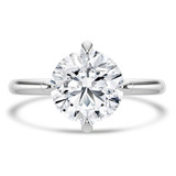 Round Lab Created Diamond Compass Prong Solitaire Engagement Ring in White Gold (MVSLG1358-W)