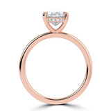 Oval Lab Created Diamond Hidden Halo Solitaire with Accents Engagement Ring in Rose Gold (MVSLG1359-R)