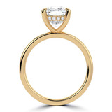 Cushion Lab Created Diamond Hidden Halo Solitaire with Accents Engagement Ring in Yellow Gold (MVSLG1360-Y)