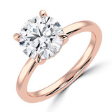 Round Lab Created Diamond Hidden Halo Solitaire with Accents Engagement Ring in Rose Gold (MVSLG1361-R)