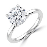 Round Lab Created Diamond Hidden Halo Solitaire with Accents Engagement Ring in White Gold (MVSLG1361-W)