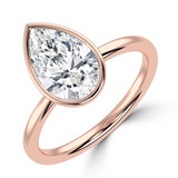 Pear Lab Created Diamond Bezel Set Open Bridge Solitaire Engagement Ring in Rose Gold (MVSLG1365-R)