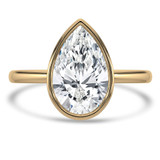 Pear Lab Created Diamond Bezel Set Open Bridge Solitaire Engagement Ring in Yellow Gold (MVSLG1365-Y)
