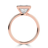 Princess Lab Created Diamond Bezel Set Open Bridge Solitaire Engagement Ring in Rose Gold (MVSLG1366-R)