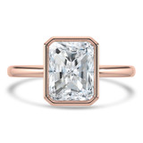Radiant Lab Created Diamond Bezel Set Open Bridge Solitaire Engagement Ring in Rose Gold (MVSLG1367-R)