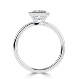 Radiant Lab Created Diamond Bezel Set Open Bridge Solitaire Engagement Ring in White Gold (MVSLG1367-W)