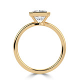 Radiant Lab Created Diamond Bezel Set Open Bridge Solitaire Engagement Ring in Yellow Gold (MVSLG1367-Y)