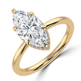 Marquise Lab Created Diamond Hidden Halo Open Bridge Solitaire with Accents Engagement Ring in Yellow Gold (MVSLG1370-Y)