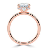 Oval Lab Created Diamond Hidden Halo Open Bridge Solitaire with Accents Engagement Ring in Rose Gold (MVSLG1371-R)