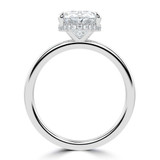 Oval Lab Created Diamond Hidden Halo Open Bridge Solitaire with Accents Engagement Ring in White Gold (MVSLG1371-W)
