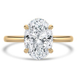 Oval Lab Created Diamond Hidden Halo Open Bridge Solitaire with Accents Engagement Ring in Yellow Gold (MVSLG1371-Y)