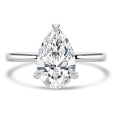 Pear Lab Created Diamond Hidden Halo Open Bridge Solitaire with Accents Engagement Ring in White Gold (MVSLG1372-W)