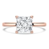 Princess Lab Created Diamond Solitaire Engagement Ring in Rose Gold (MVSLG1374-R)