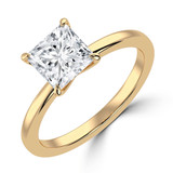 Princess Lab Created Diamond Solitaire Engagement Ring in Yellow Gold (MVSLG1374-Y)