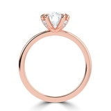 Cushion Lab Created Diamond Double Prong Solitaire with Accents Engagement Ring in Rose Gold (MVSLG1375-R)