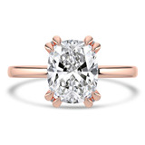 Cushion Lab Created Diamond Double Prong Solitaire with Accents Engagement Ring in Rose Gold (MVSLG1375-R)