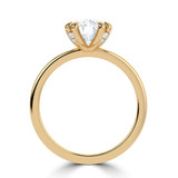 Cushion Lab Created Diamond Double Prong Solitaire with Accents Engagement Ring in Yellow Gold (MVSLG1375-Y)