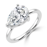 Pear Lab Created Diamond Open Bridge Solitaire Engagement Ring in White Gold (MVSLG1378-W)