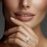 Pear Lab Created Diamond Open Bridge Solitaire Engagement Ring in White Gold (MVSLG1378-W)