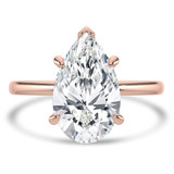Pear Lab Created Diamond Hidden Halo Solitaire with Accents Engagement Ring in Rose Gold (MVSLG1380-R)