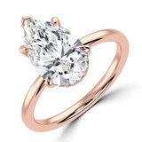 Pear Lab Created Diamond Hidden Halo Solitaire with Accents Engagement Ring in Rose Gold (MVSLG1380-R)