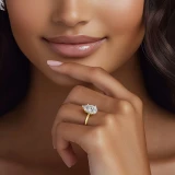 Pear Lab Created Diamond Hidden Halo Solitaire with Accents Engagement Ring in Yellow Gold (MVSLG1380-Y)