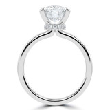Cushion Lab Created Diamond Hidden Halo Solitaire with Accents Engagement Ring in White Gold (MVSLG1381-W)