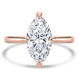 Marquise Lab Created Diamond Hidden Halo Solitaire with Accents Engagement Ring in Rose Gold (MVSLG1382-R)
