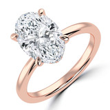 Oval Lab Created Diamond Hidden Halo Solitaire with Accents Engagement Ring in Rose Gold (MVSLG1383-R)