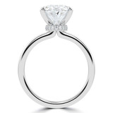 Oval Lab Created Diamond Hidden Halo Solitaire with Accents Engagement Ring in White Gold (MVSLG1383-W)