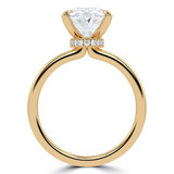 Oval Lab Created Diamond Hidden Halo Solitaire with Accents Engagement Ring in Yellow Gold (MVSLG1383-Y)