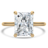 Radiant Lab Created Diamond Hidden Halo Cathedral Solitaire with Accents Engagement Ring in Yellow Gold (MVSLG1391-Y)
