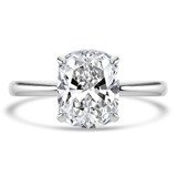 Cushion Lab Created Diamond Hidden Halo Open Bridge Solitaire with Accents Engagement Ring in White Gold (MVSLG1392-W)