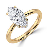 Marquise Lab Created Diamond Hidden Halo Open Bridge Solitaire with Accents Engagement Ring in Yellow Gold (MVSLG1393-Y)