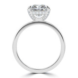 Radiant Lab Created Diamond Hidden Halo Open Bridge Solitaire with Accents Engagement Ring in White Gold (MVSLG1394-W)