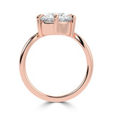Round Lab Created Diamond Chevron Compass Prongs Solitaire Engagement Ring in Rose Gold (MVSLG1395-R)