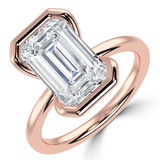 Emerald Lab Created Diamond Tension Set Solitaire Engagement Ring in Rose Gold (MVSLG1397-R)