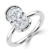 Oval Lab Created Diamond Tension Set Solitaire Engagement Ring in White Gold (MVSLG1399-W)