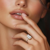 Oval Lab Created Diamond Tension Set Solitaire Engagement Ring in White Gold (MVSLG1399-W)