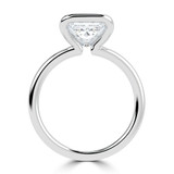 Princess Lab Created Diamond Tension Set Solitaire Engagement Ring in White Gold (MVSLG1401-W)