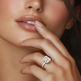 Round Lab Created Diamond Tension Set Solitaire Engagement Ring in White Gold (MVSLG1404-W)