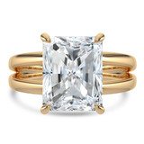 Radiant Lab Created Diamond Split Shank Open Bridge Hidden Halo Solitaire with Accents Engagement Ring in Yellow Gold (MVSLG1405-Y)