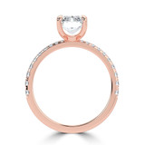Radiant Lab Created Diamond Tapered Solitaire with Accents Engagement Ring in Rose Gold (MVSLG1406-R)