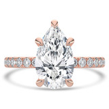 Pear Lab Created Diamond Hidden Halo Open Bridge Solitaire with Accents Engagement Ring in Rose Gold (MVSLG1411-R)
