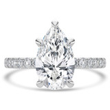 Pear Lab Created Diamond Hidden Halo Open Bridge Solitaire with Accents Engagement Ring in White Gold (MVSLG1411-W)