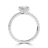 Pear Lab Created Diamond Hidden Halo Open Bridge Solitaire with Accents Engagement Ring in White Gold (MVSLG1411-W)