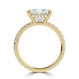 Princess Lab Created Diamond Hidden Halo Open Bridge Solitaire with Accents Engagement Ring in Yellow Gold (MVSLG1412-Y)