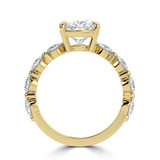 Oval Lab Created Diamond Open Bridge Solitaire with Accents Engagement Ring in Yellow Gold (MVSLG1414-Y)